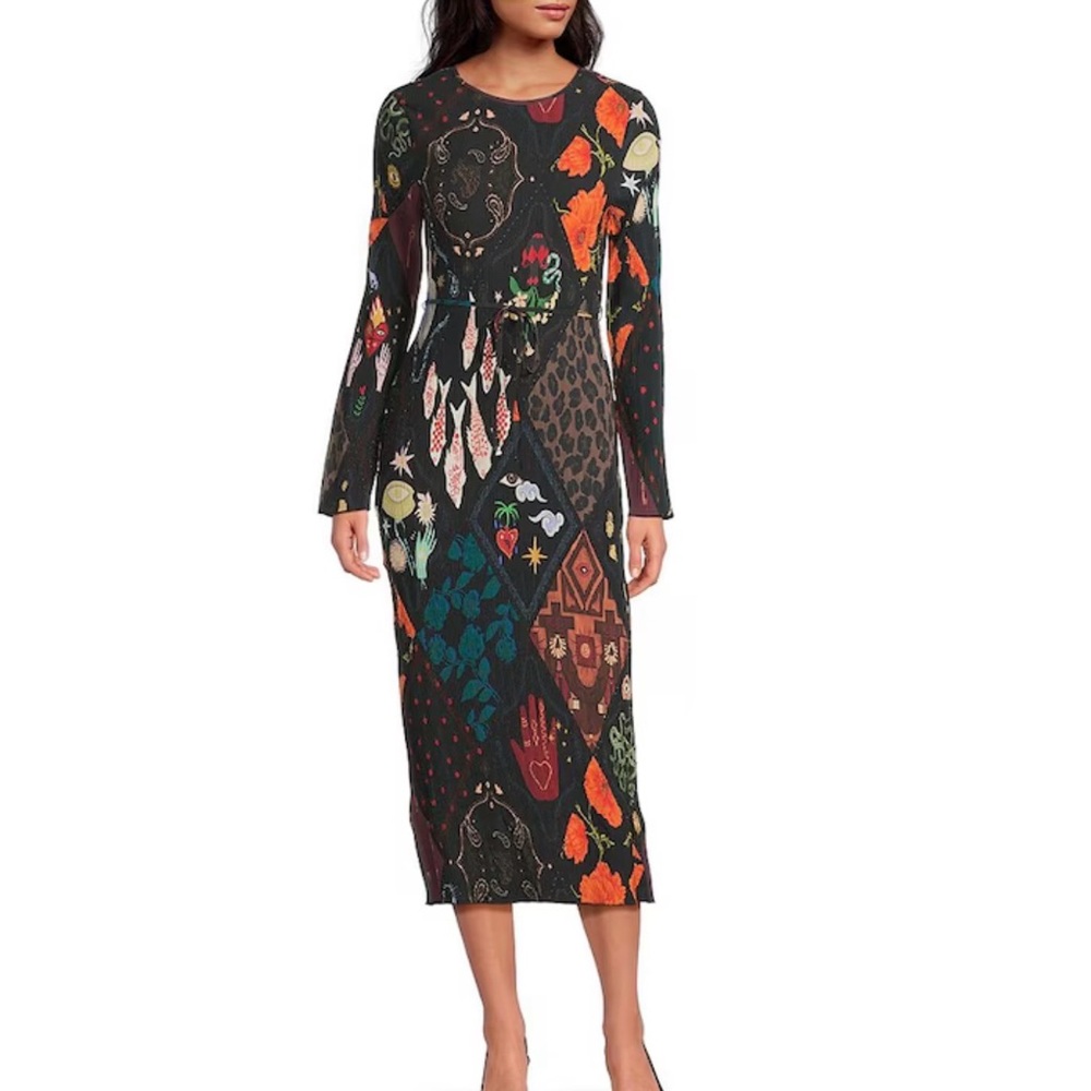 Never Fully Dressed Multicolor Patchwork Long Sle… - image 1